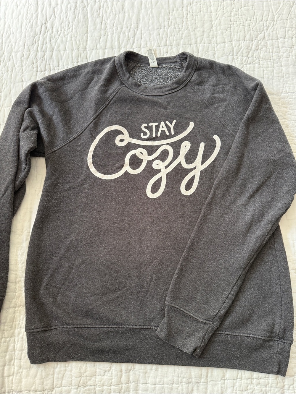 Bella Canvas Charcoal 'Stay Cozy' Crewneck Sweatshirt - Women